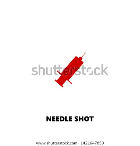 needle shot icon. needle shot vector design. sign design. red color