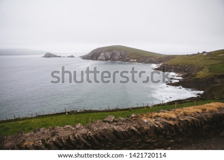 Landscape in Ireland. Ocean view. Ring of Kerry