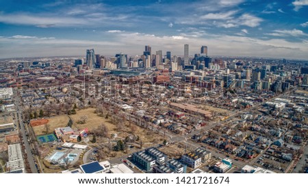 Aerial View of Denver, the Capital of Colorado and a Major US City