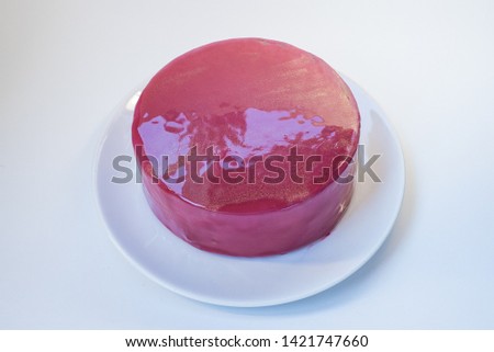red cake on the background