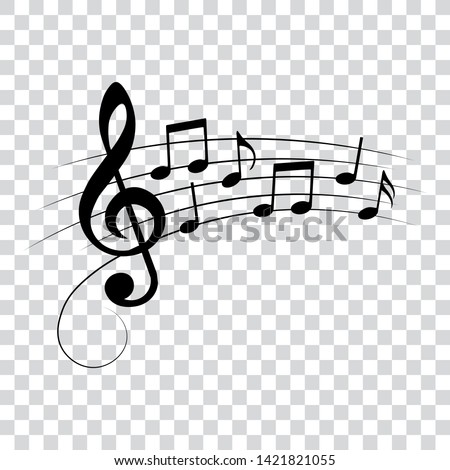 Music notes, symbols, isolated, vector illustration.