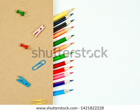 Back to school concept idea, Stationary equipment set for back to school concept background  