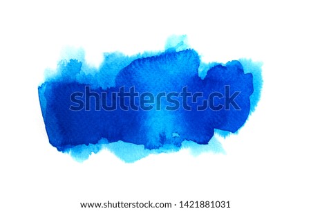 blue watercolor background. art hand paint 