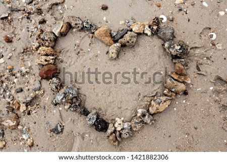 Heart shape on the sand

