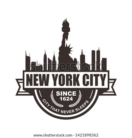Vector logo, badge, symbol, icon template design with New York Theme