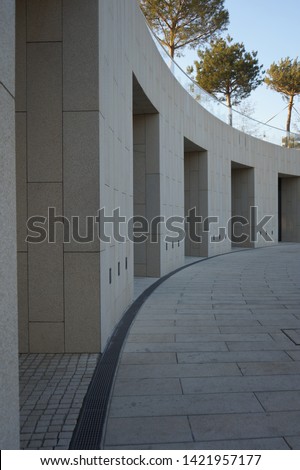 large beautiful park in marble style