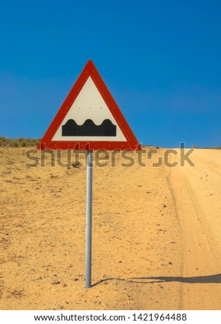 Uneven Road Traffic Sign, Africa Namibia