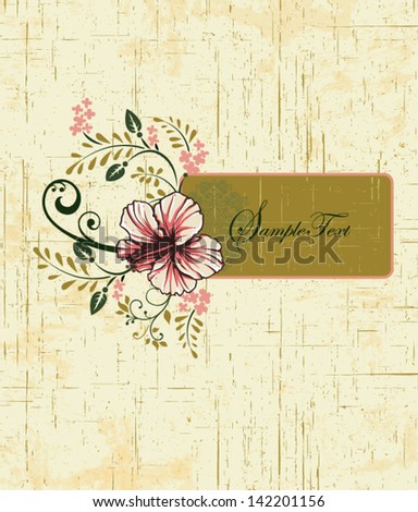 retro vector floral background with flowers