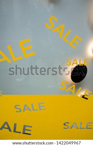 Word sale of print letters on the wall