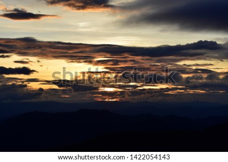 Sunset in the evening and golden clouds ,Chiang Mai.Thailand