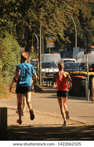 Runner training in the city