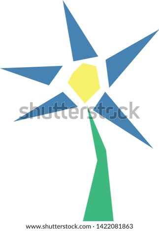 Colorful abstract single flower on a white background - Eps 10 vector and illustration