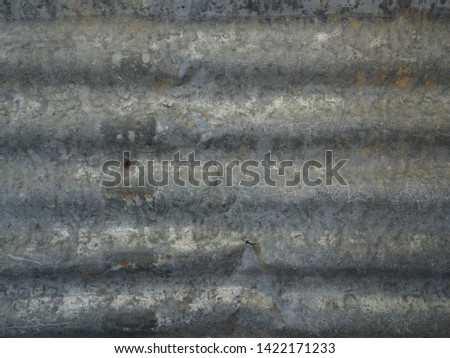 Old and rustic galvanized iron (corrugated iron - zinc) for wallpaper or background, no text, nobody
