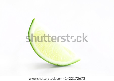 Fresh lime on white background isolated image.