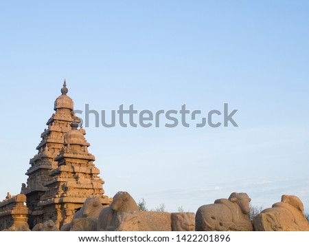 Seashore temple at Mahabalipuram in India