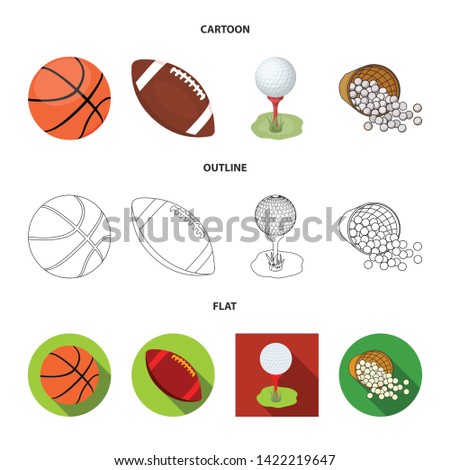 Vector illustration of ball and soccer logo. Set of ball and basketball stock symbol for web.