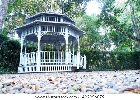 Picture of patio beautiful balcony vintage designed style decorative comfortably to luxury terrace gazebo - copy space image