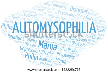 Automysophilia word cloud. Type of Philia.