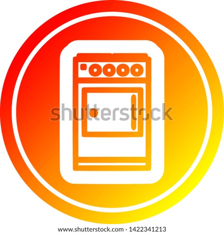 kitchen cooker circular icon with warm gradient finish