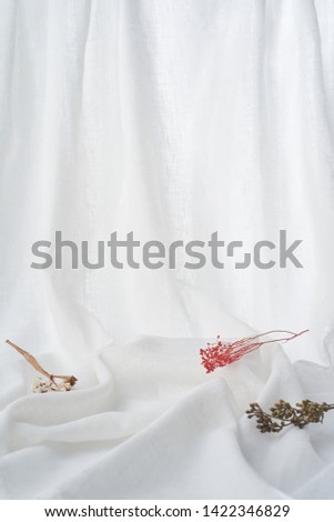 Background image made of white cloth.