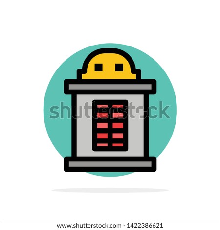 Ticket, House, Train Abstract Circle Background Flat color Icon