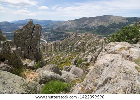 Granite mountain view in Madrid, Spain.