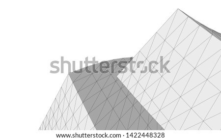 Architectural drawing. Geometric 3d background