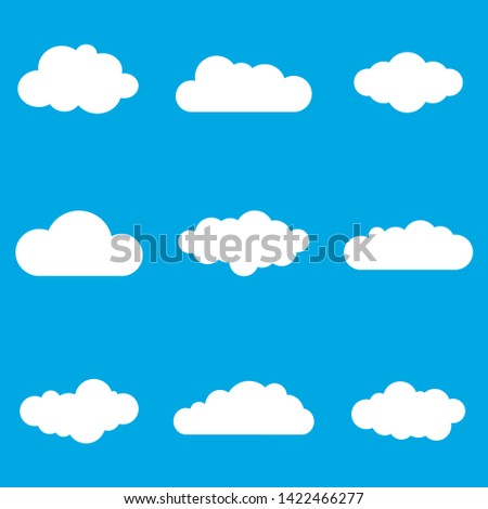 
white clouds on a blue background for a banner and print vector