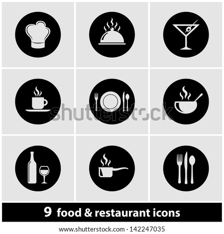 Food & Restaurant Icon Set Royalty-Free Stock Photo #142247035