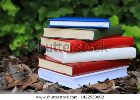 Bunch of books in the forest