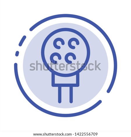 Golf, Ball, Baseball, Sport Blue Dotted Line Line Icon