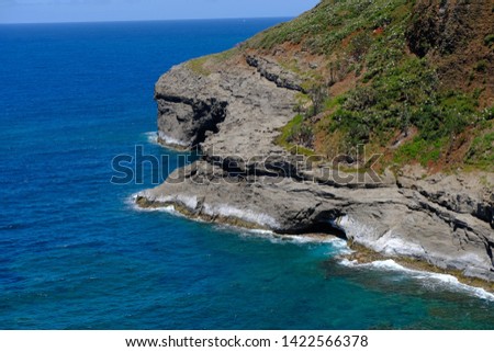 Rocky coastline on Kauai’s North Shore in the National Bird Refuge