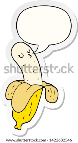 cartoon banana with speech bubble sticker