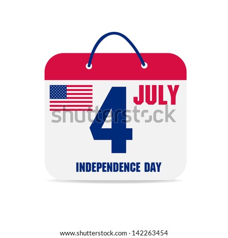 July 4 calendar, independence day American calendar design. vector illustration
