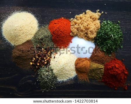 Spices to Make Jamaican Jerk Seasoning Royalty-Free Stock Photo #1422703814