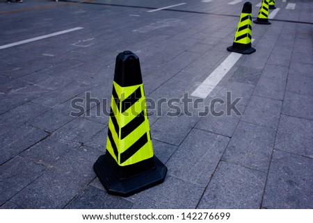 Road block with white arrow