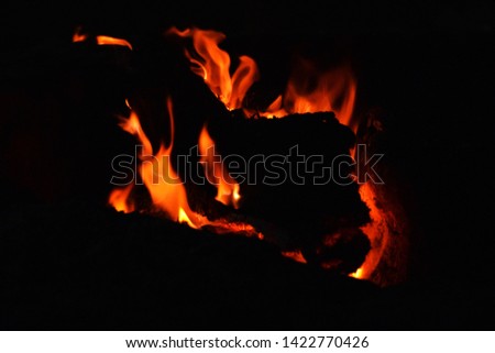 fire in desert or camp for background