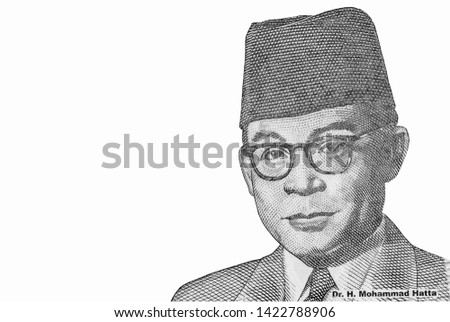 Dr. H. Mohammad  Hatta, Portrait from indonesia Banknotes. Royalty-Free Stock Photo #1422788906