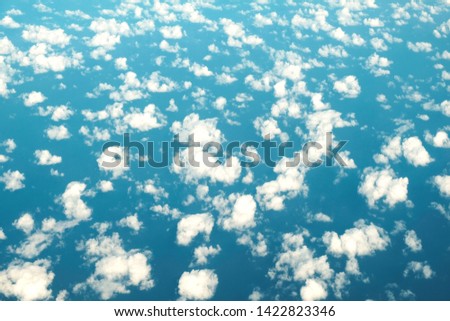 Highest cloud background , picture from airplane window