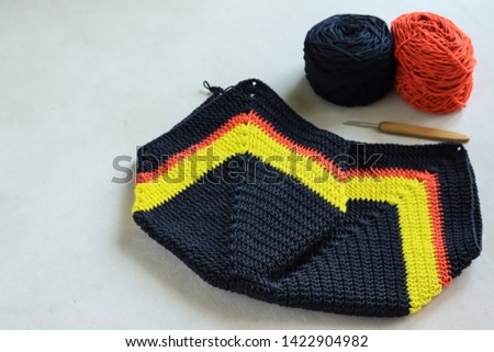 Crochet granny square bag. Handmade and craft design.