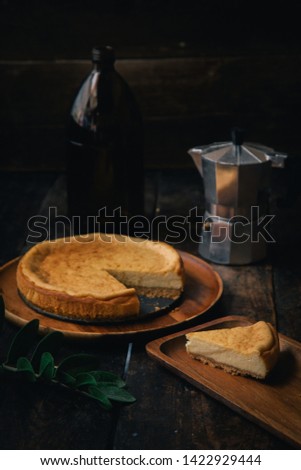 new york cheesecake On a wooden table