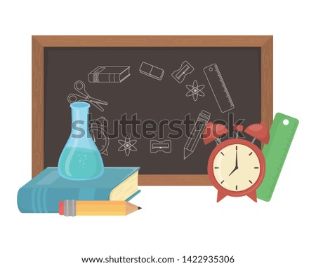 Isolated blackboard of school design
