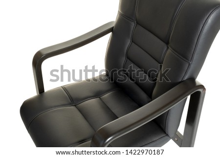 dark leather chair on white isolated background. furniture for office. Executive chair