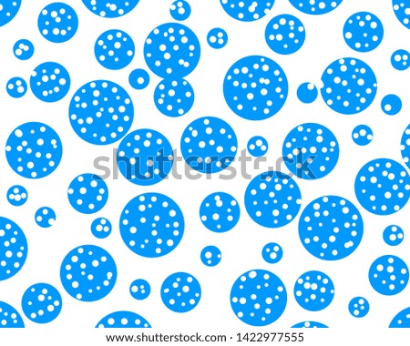 blue and white polka dots on white background 