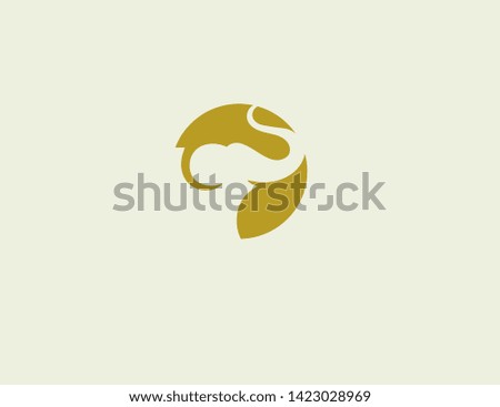 Creative abstract logo icon of an elephant in a circle silhouette for company