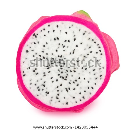 Cutted dragon fruit isolated on a white background.