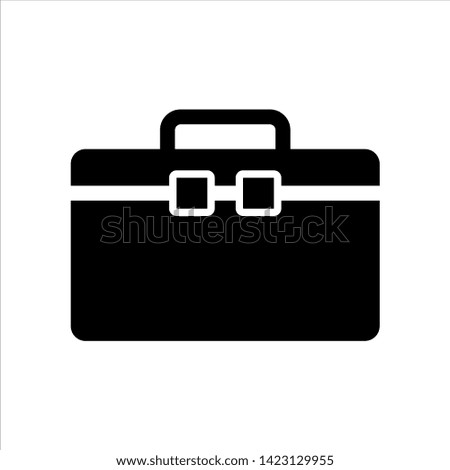 Vector briefcase icon. black office bag symbol with trendy flat style icon for web site design, logo, app, UI isolated on white background