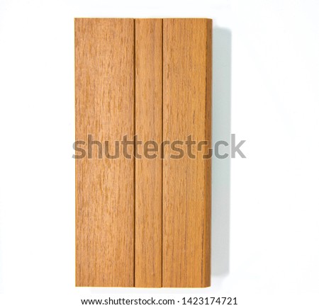One artificial wooden sample on a white background 