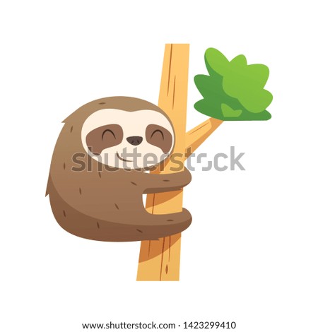Cartoon sloth vector isolated illustration
