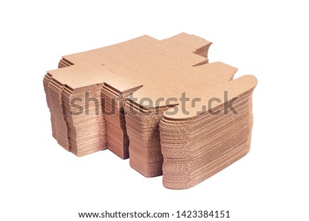 Lot of brown carton cardboard boxes